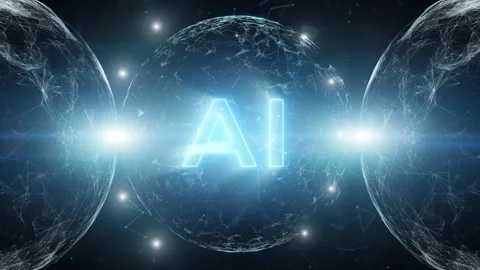 AI digital technology spheres network cyberspace Stock Footage 345053447