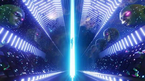Ai Digital Tunnel 스톡 일러스트