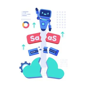 AI Disrupting SaaS and Cloud Technologies Stock-Illustration
