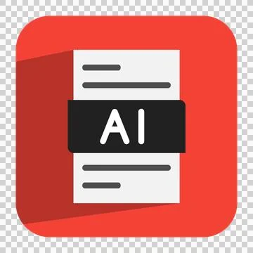 Ai document file flat icon. extension, format, type. Illustrazione stock