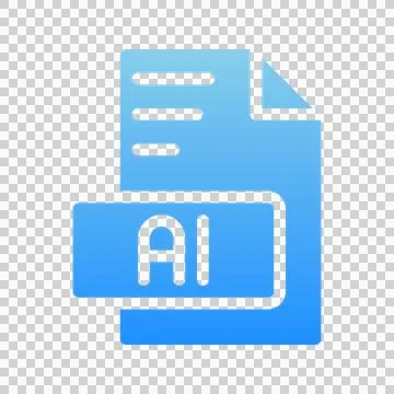 Ai document file format icon with gradient color fill Illustrazione stock