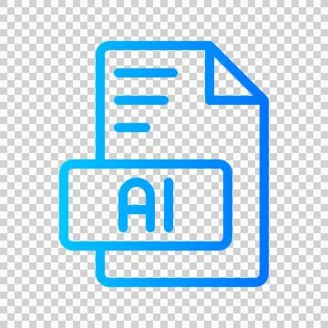Ai Document file picture gradient icon. format file type icons symbol Stock Illustration