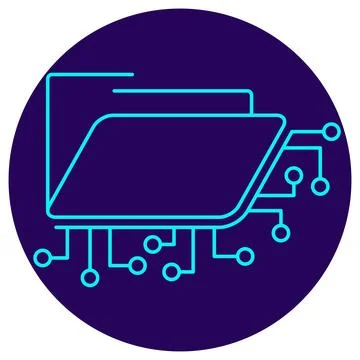 AI Document Management icon. Vector thin line illustration Stock Illustration