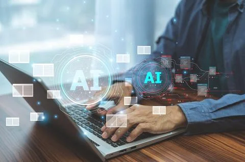 AI document management tools help businessmen enhance collaboration by prov.. Foto stock