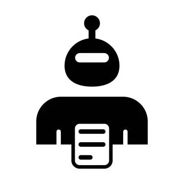 AI Document Report Robot Icon with document symbol representing reporting a.. Stock Illustration