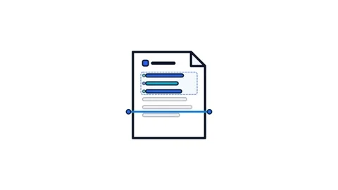 AI Document Summarizer Line Icon Animation Stock Footage 345890838