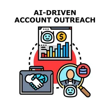 Ai driven account outreach strategy and customer acquisition Stock Illustration