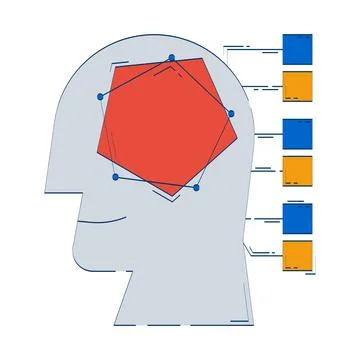AI-driven analytics doodle illustration concept Illustrazione stock