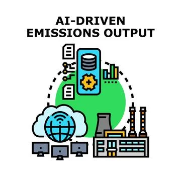 Ai driven analyzing industrial emission output data 库存插图