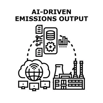 Ai driven analyzing industrial emission output data 库存插图