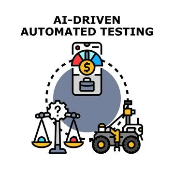 Ai driven automated testing concept for software development Stock Illustration