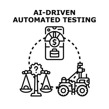 Ai driven automated testing concept for software development Stock Illustration