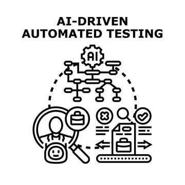 Ai driven automated testing system improving software quality Stock Illustration
