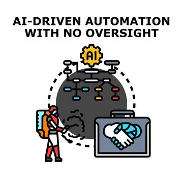 Ai driven automation without human oversight concept Stock Illustration