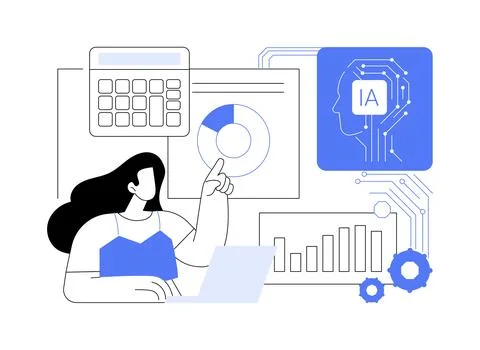AI-Driven Budget Management abstract concept vector illustration. Illustration