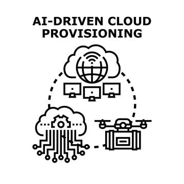 Ai driven cloud provisioning concept vector illustration Stock Illustration