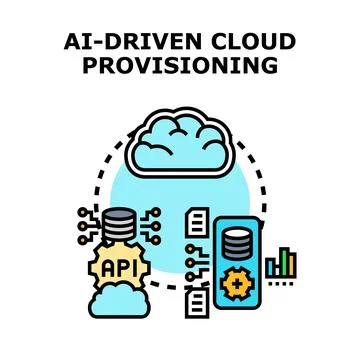 Ai driven cloud provisioning concept digital technology Stock Illustration