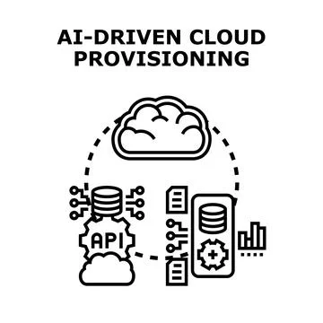 Ai driven cloud provisioning concept digital technology Stockillustratie