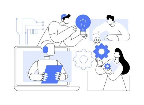 AI-Driven Collaboration Insights abstract concept vector illustration. Stock Illustration