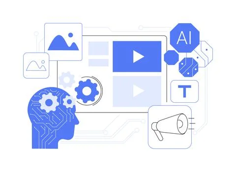 AI-Driven Content Creation abstract concept vector illustration. Stock Illustration