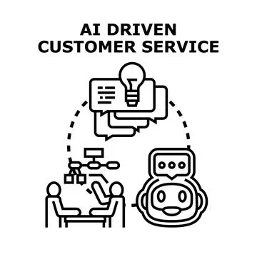 Ai driven customer service concept illustration Stockillustratie