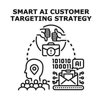 Ai driven customer targeting and marketing strategy Stock Illustration