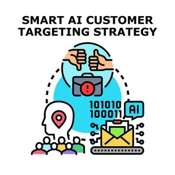 Ai driven customer targeting and marketing strategy Stock Illustration