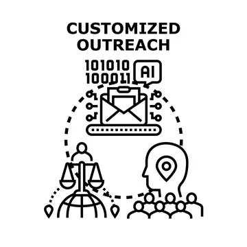 Ai driven customized outreach connecting global audiences イラスト素材