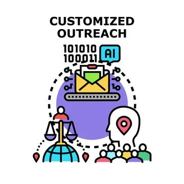 Ai driven customized outreach connecting global audiences イラスト素材