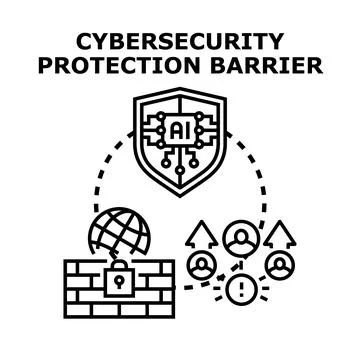 Ai driven cybersecurity protecting global data and networking イラスト素材