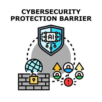 Ai driven cybersecurity protecting global data and networking Stock Illustration