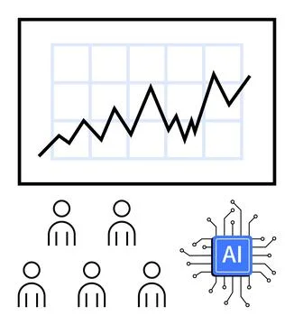 AI-Driven Data Analysis for Business Growth and Team Efficiency Stock Illustration