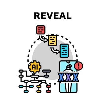 Ai driven data revealing and information disclosure process Stock Illustration