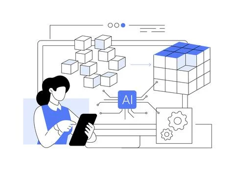 AI-Driven Data Transformation abstract concept vector illustration. Stock Illustration