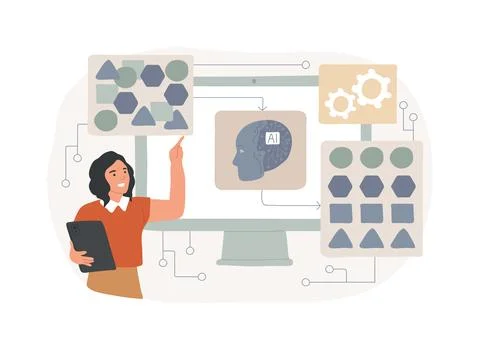 AI-Driven Data Transformation abstract concept vector illustration. イラスト素材