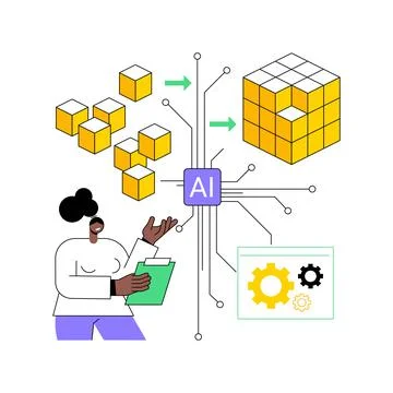 AI-Driven Data Transformation abstract concept vector illustration. Stock Illustration
