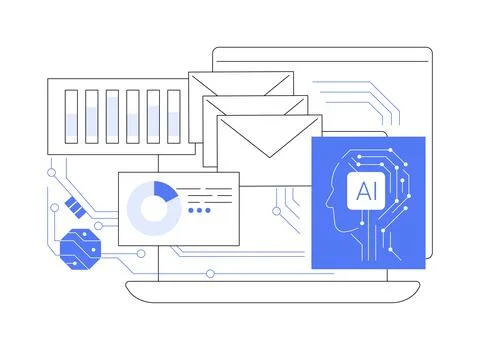 AI-Driven Email Campaign Optimization abstract concept vector illustration. Illustrazione stock