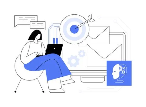 AI-Driven Email Campaign Optimization abstract concept vector illustration. Illustrazione stock