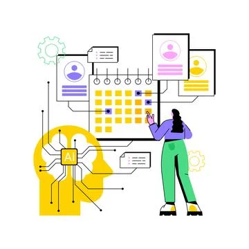 AI-Driven Employee Scheduling abstract concept vector illustration. Stock Illustration