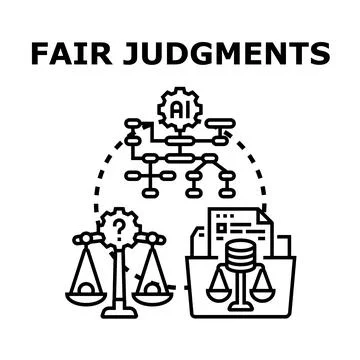 Ai driven fair judgments and ethical legal decisions Stock Illustration