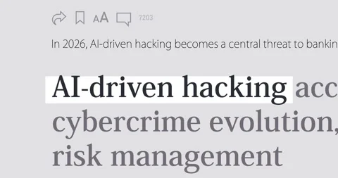 AI-driven hacking, mass media discussion of AI-powered hacking and cybercrimes Stock Footage 339913409
