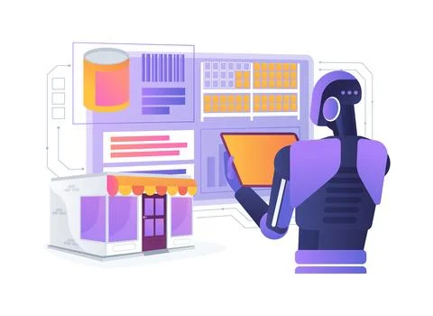 AI-Driven Inventory Management abstract concept vector illustration. Stockillustratie