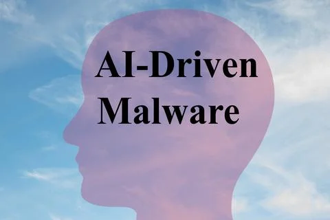 AI-Driven Malware concept 스톡 일러스트
