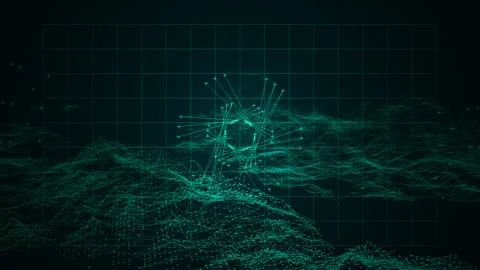 AI Driven Mapping HUD for Sonar and Financial Market Scans Stock Footage 331439346