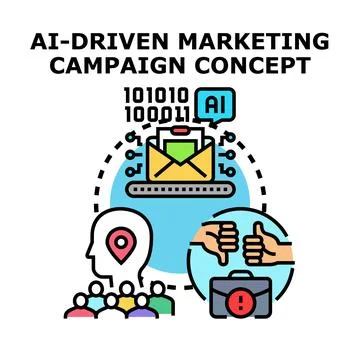 Ai driven marketing campaign developing personalized promotions 库存插图