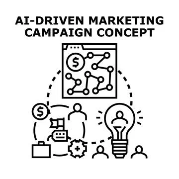 Ai driven marketing campaign developing customer connection Stockillustratie
