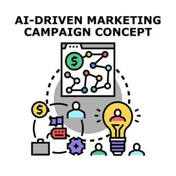 Ai driven marketing campaign developing customer connection Stock Illustration