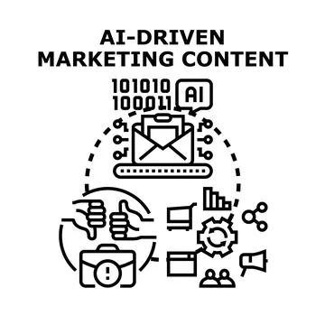 Ai driven marketing content generation and analysis 库存插图