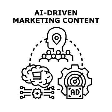 Ai driven marketing content strategy planning 库存插图