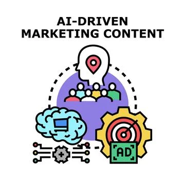 Ai driven marketing content strategy planning 스톡 일러스트